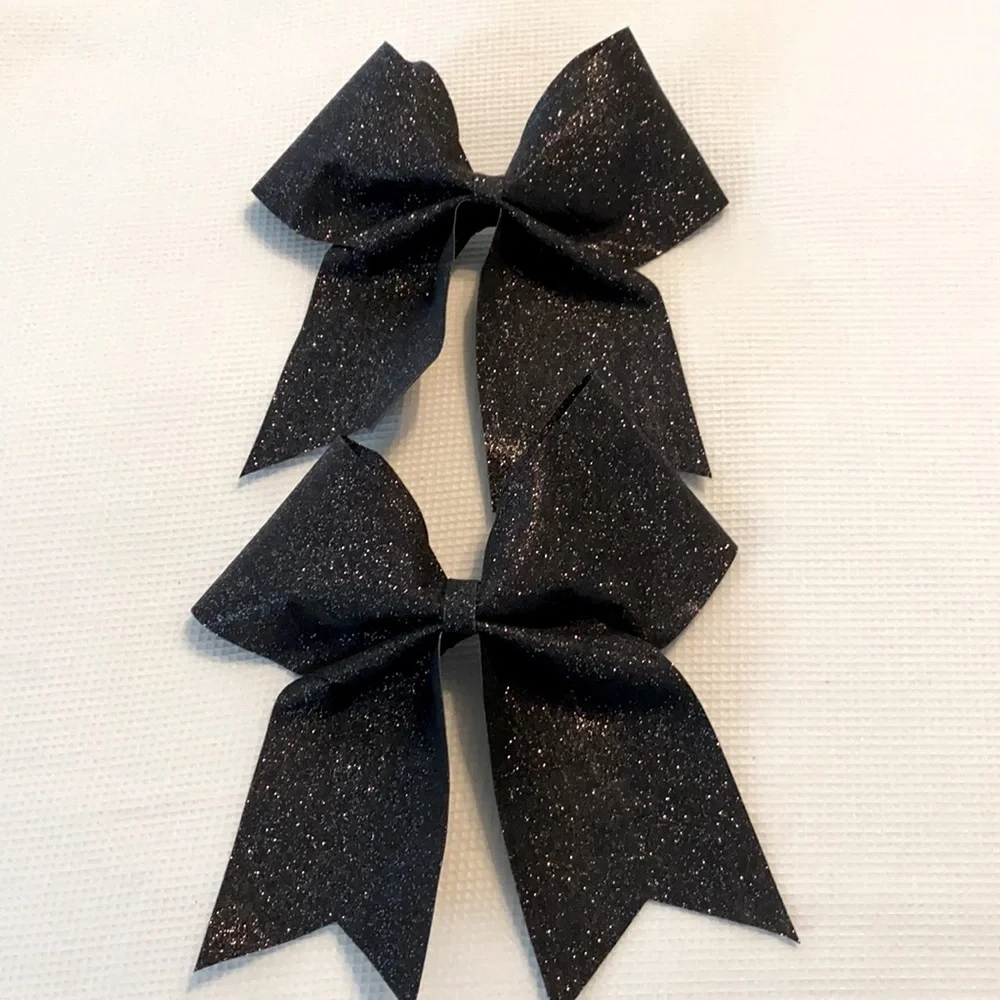 Cheerleader black sparking bow bundle with 2